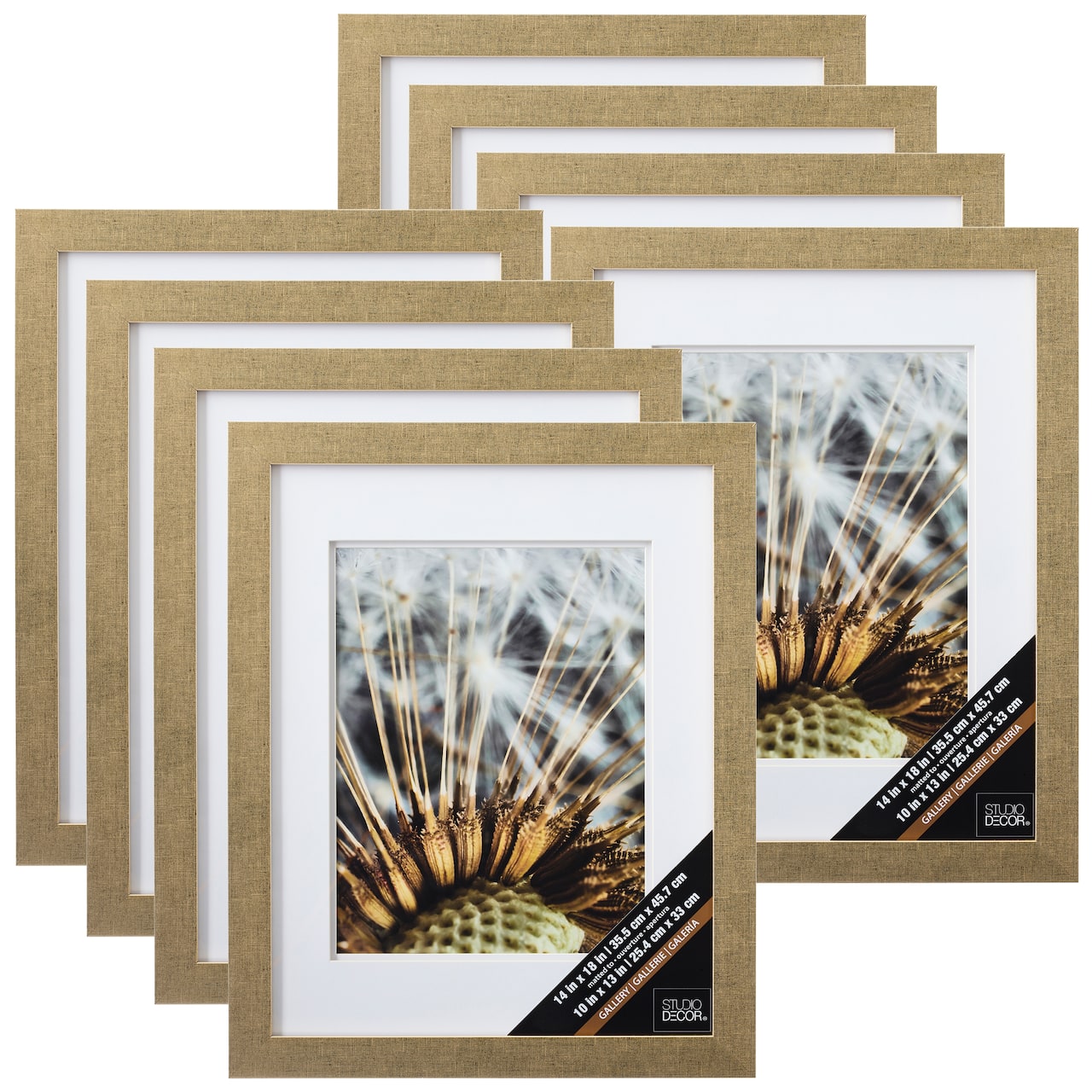 8 Pack: Champagne Wall Frame with Double Mat, Gallery by Studio Décor®